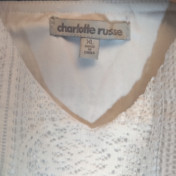 Charlotte Russe - White crochet flounce swing crop top. Size- Xl - Picture 4 of 4